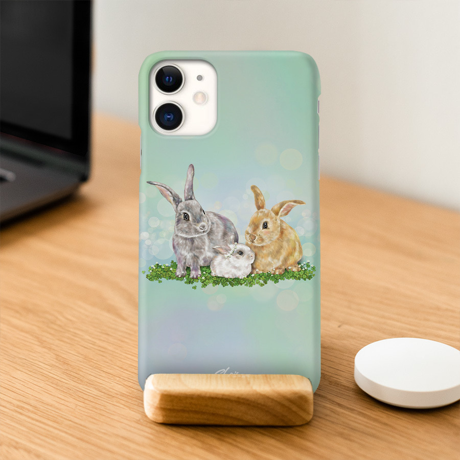 행복한 토끼가족, 그녀 작가 폰케이스 아이폰 15 갤럭시 S24